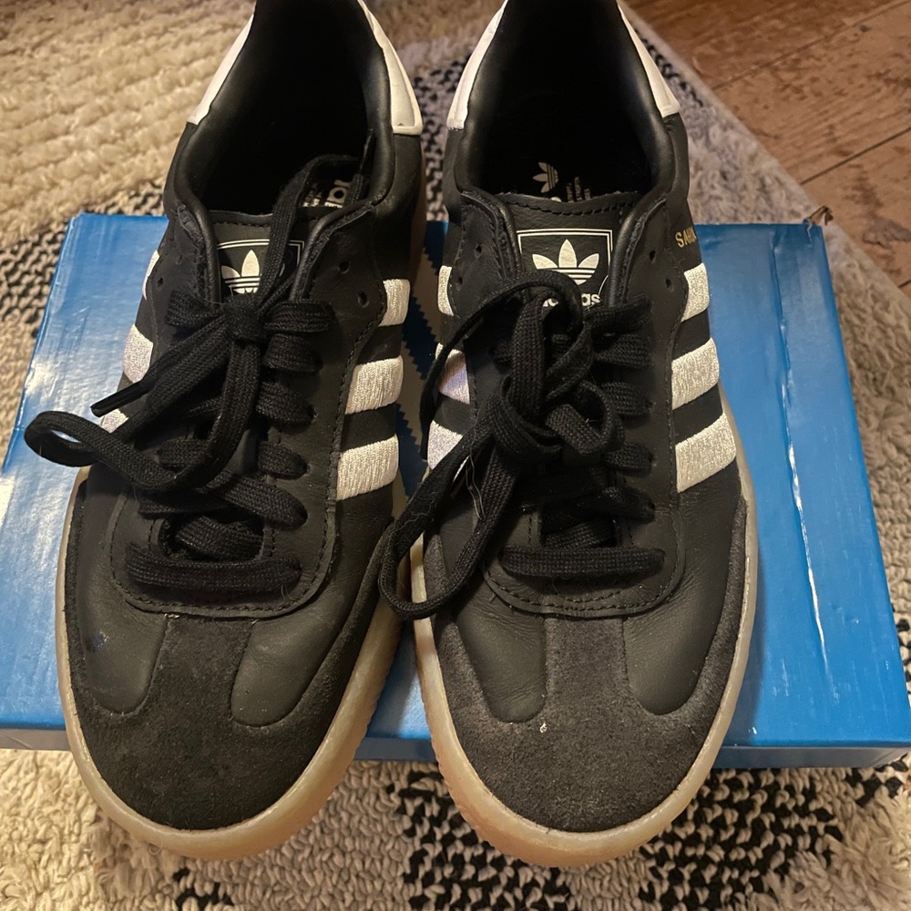 Women’s Adidas Sambae Black White Sneakers